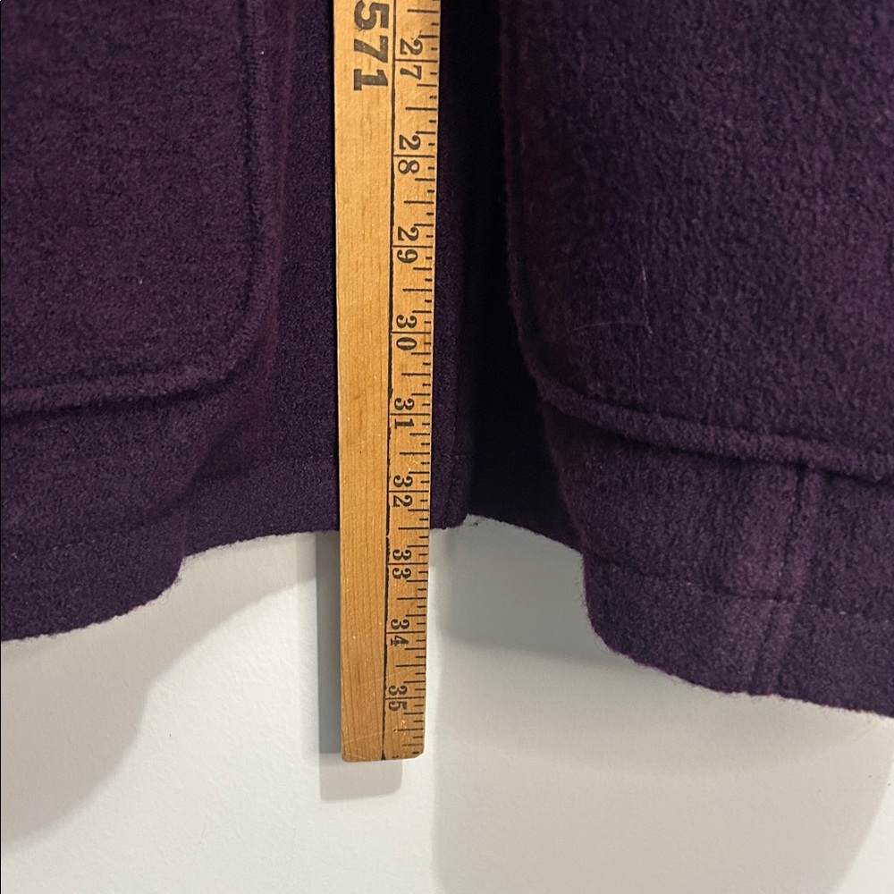 L.L. Bean 100% Wool Coat Womens 3X Purple Plum Button Front Jacket Plus Size - Picture 6 of 8